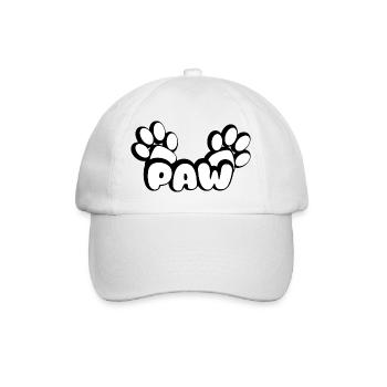 Paw Katzenpfoten Design mit zwei Pfötchen - Baseballkappe - Weiß/Weiß - Vorne