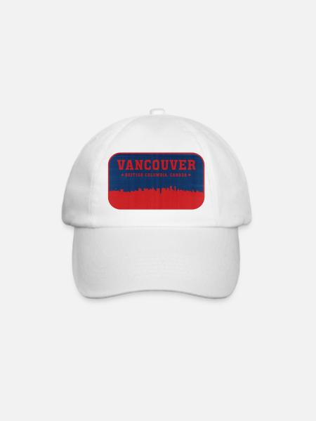 Vancouver Skyline BlauRot Badge - Baseballkappe - Weiß/Weiß