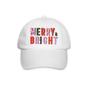 Merry and Bright - Weihnachten - Baseballkappe - Weiß/Weiß - Vorne