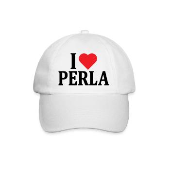 T-Shirt I love Pearl T-Shirt Geschenkidee - Baseballkappe - Weiß/Weiß - Vorne