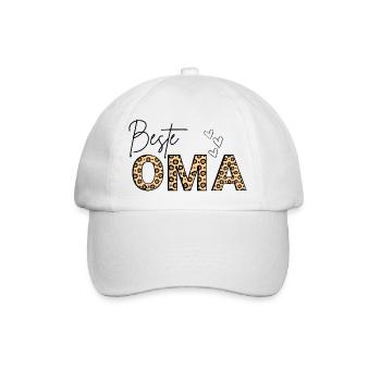 Beste Oma - best grandma - Baseballkappe - Weiß/Weiß - Vorne