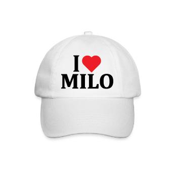 Ich liebe Milo T-Shirt Geschenkidee T-Shirt - Baseballkappe - Weiß/Weiß - Vorne