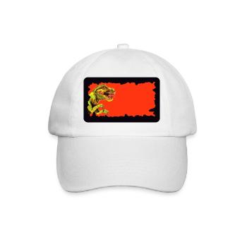 T-Rex Dinosaurier | personalisierbar  - Baseballkappe - Weiß/Weiß - Vorne