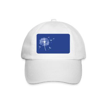Pusteblume blau - personalisierbar - Baseballkappe - Weiß/Weiß - Vorne