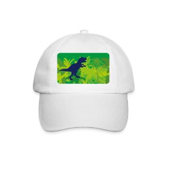 Urwald Dinos T- Rex - grün - Baseballkappe - Weiß/Weiß - Vorne
