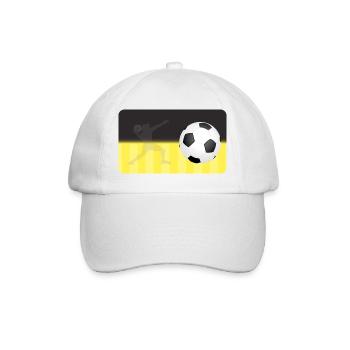 Fußball - schwarz gelb - Fußballspieler - Baseballkappe - Weiß/Weiß - Vorne