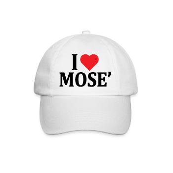 T-Shirt I love Mose T-Shirt Geschenkidee - Baseballkappe - Weiß/Weiß - Vorne