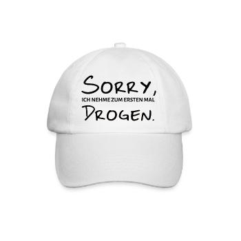 Sorry Nehme Zum Ersten Mal Party Lustig Shirt - Baseballkappe - Weiß/Weiß - Vorne