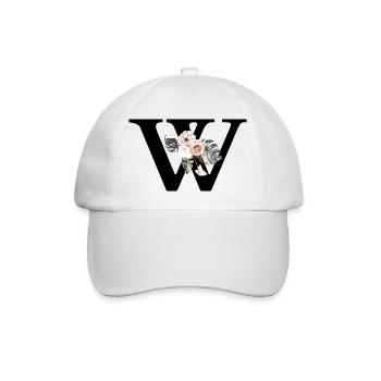 Tropischer Blumenbuchstabe - Baseballkappe - Weiß/Weiß - Vorne