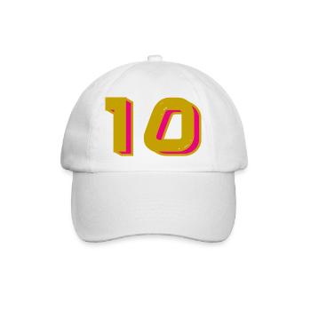 10. 10 JAHRE. 10-JÄHRIGES JUBILÄUM. 10-JÄHRIGES JUBILÄUM. - Baseballkappe - Weiß/Weiß - Vorne