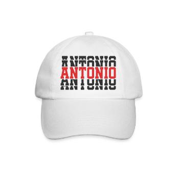 Antonio T-Shirt Geschenkidee gestapelter Text - Baseballkappe - Weiß/Weiß - Vorne
