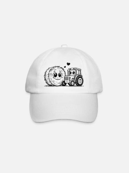 Kinder Bauernhof Traktor Design - Baseballkappe - Weiß/Weiß