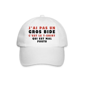 Ich habe keinen großen Bauch - Baseballkappe - Weiß/Weiß - Vorne