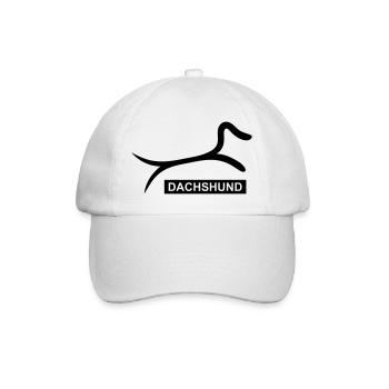Sportlicher Dackel - Baseballkappe - Weiß/Weiß - Vorne