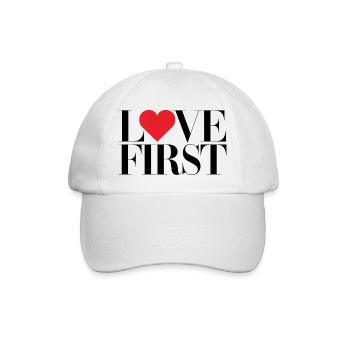 love first - Baseballkappe - Weiß/Weiß - Vorne
