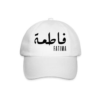 Name Fatima auf Arabisch - Baseballkappe - Weiß/Weiß - Vorne