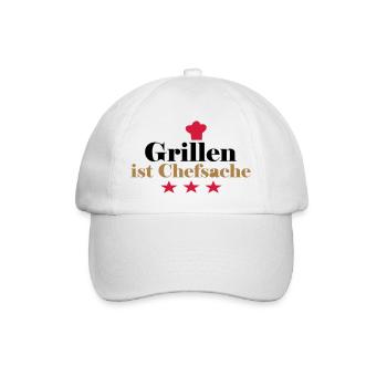 Grillen ist Chefsache - Baseballkappe - Weiß/Weiß - Vorne
