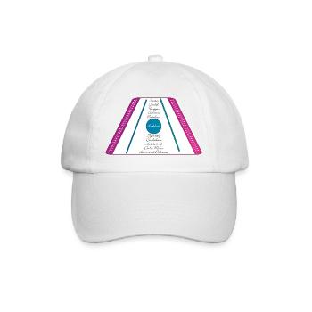 Hackbrett lila pink petrol gruen - Baseballkappe - Weiß/Weiß - Vorne