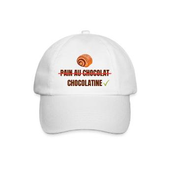 Pain au Chocolat Chocolatine - Baseballkappe - Weiß/Weiß - Vorne