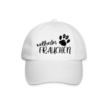 weltbestes Frauchen - Baseballkappe - Weiß/Weiß - Vorne