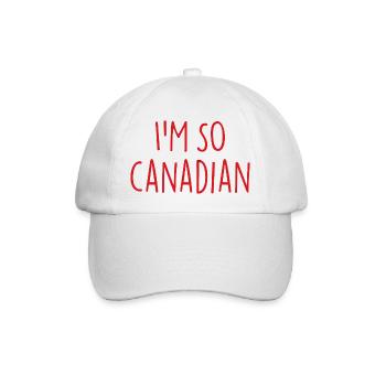 I'M SO CANADIAN Kanadisch Kanada - Baseballkappe - Weiß/Weiß - Vorne