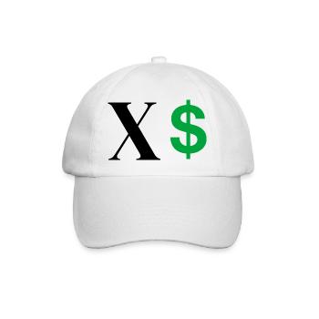Buchstabe x Dollar - Baseballkappe - Weiß/Weiß - Vorne