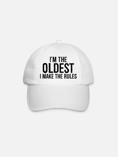 I'm the oldest I make the rules - Baseballkappe - Weiß/Weiß