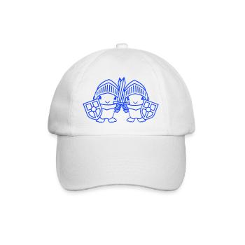 2 Enten Ritter Rüstung Schwert Schild Helm Kämpfer - Baseballkappe - Weiß/Weiß - Vorne