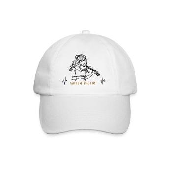 Saiten Poetin Frau mit Geige und Herzschlag - Baseballkappe - Weiß/Weiß - Vorne
