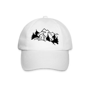 Zelttraum Natur - Designfarbe editierbar - Baseballkappe - Weiß/Weiß - Vorne