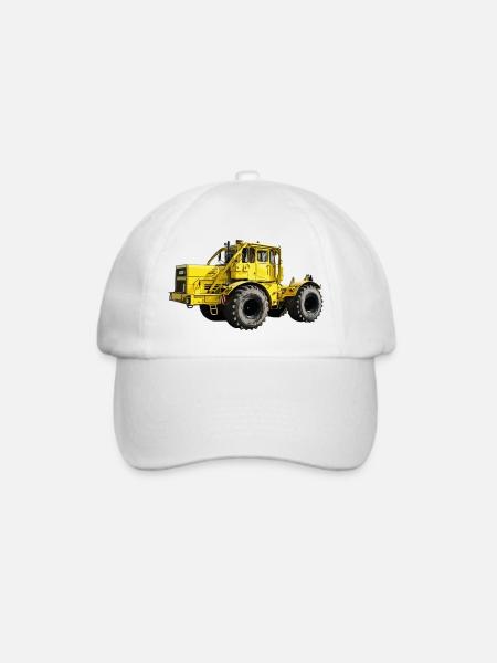 Gelbe Kraftmaschine K700 Traktor - Baseballkappe - Weiß/Weiß