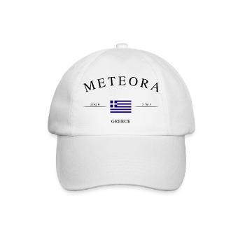 Meteora Griechenland – Urlaub Souvenir & Geschenk - Baseballkappe - Weiß/Weiß - Vorne