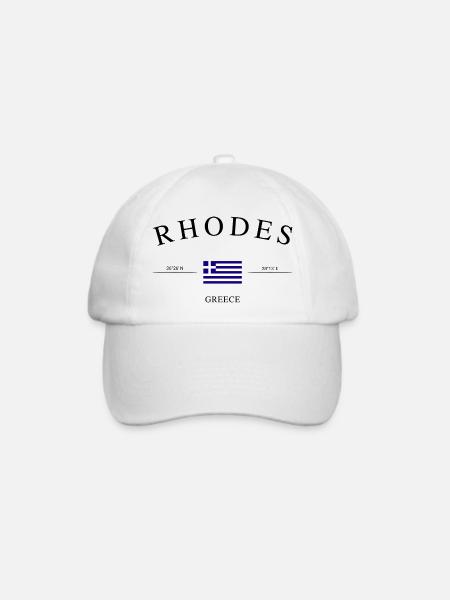 Rhodos Griechenland – Urlaub Souvenir & Geschenk - Baseballkappe - Weiß/Weiß