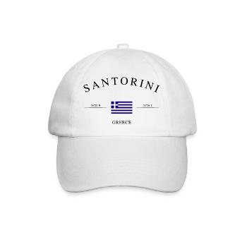 Santorini Griechenland Urlaub Souvenir & Geschenk - Baseballkappe - Weiß/Weiß - Vorne