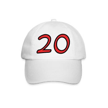 20. 20. JAHRESTAG. 20-JÄHRIGES JUBILÄUM. 20 JAHRE. - Baseballkappe - Weiß/Weiß - Vorne