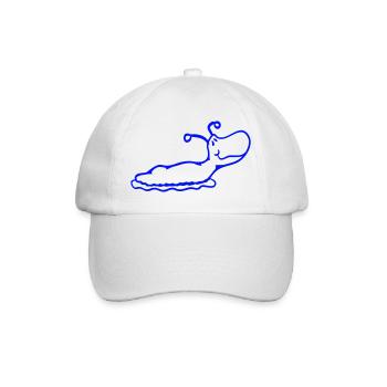 Nacktschnecke Schnecke ohne Schneckenhaus lächelt - Baseballkappe - Weiß/Weiß - Vorne