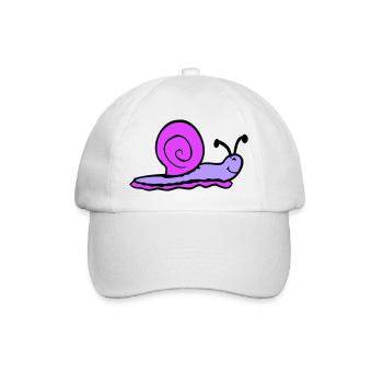 Schneckenhaus Schnecke Nacktschnecke lächelt süß - Baseballkappe - Weiß/Weiß - Vorne