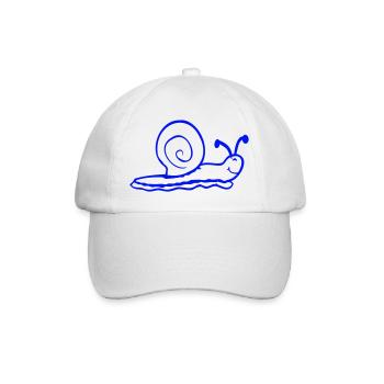 Schneckenhaus Schnecke Nacktschnecke lächelt süß - Baseballkappe - Weiß/Weiß - Vorne