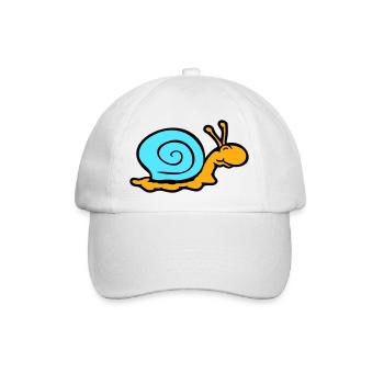 Schneckenhaus Schnecke Nacktschnecke lächelt süß - Baseballkappe - Weiß/Weiß - Vorne