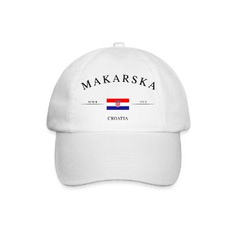 Makarska Kroatien – Urlaub Souvenir & Geschenk - Baseballkappe - Weiß/Weiß - Vorne