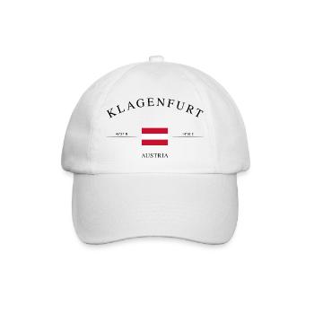 Klagenfurt Österreich – Urlaub Souvenir & Geschenk - Baseballkappe - Weiß/Weiß - Vorne