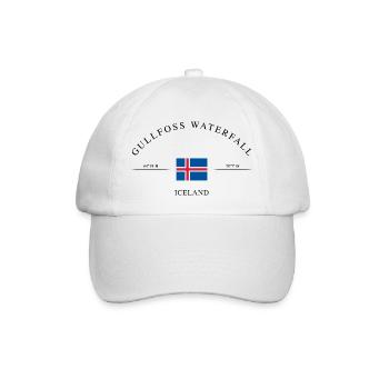 Gullfoss Island – Urlaub Souvenir & Geschenk - Baseballkappe - Weiß/Weiß - Vorne