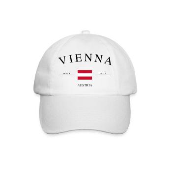 Wien Österreich – Urlaub Souvenir & Geschenk - Baseballkappe - Weiß/Weiß - Vorne