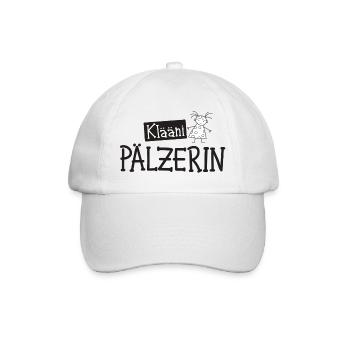 Klääni Pälzerin - Pfalz Kinderdesign Pfälzer Mädel - Baseballkappe - Weiß/Weiß - Vorne