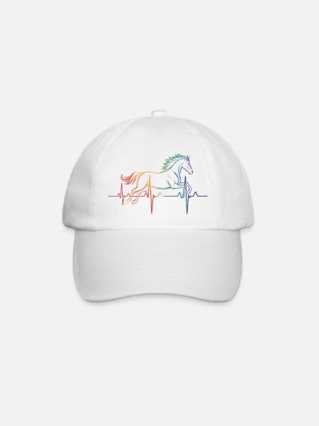 Pferd Heartbeat - Baseballkappe - Weiß/Weiß