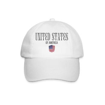 Amerikanischer Stolz, minimalistisches, elegantes Design - Baseballkappe - Weiß/Weiß - Vorne