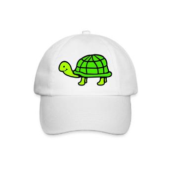 Schildkröte langer Hals lächelt glücklich lustig - Baseballkappe - Weiß/Weiß - Vorne