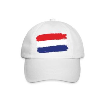 Holländische Flagge Pinselstrich - Baseballkappe - Weiß/Weiß - Vorne
