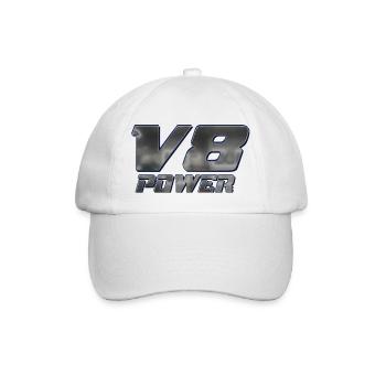 V8-Leistung - Baseballkappe - Weiß/Weiß - Vorne