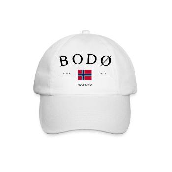 Bodø Norwegen – Urlaub Souvenir & Geschenk - Baseballkappe - Weiß/Weiß - Vorne